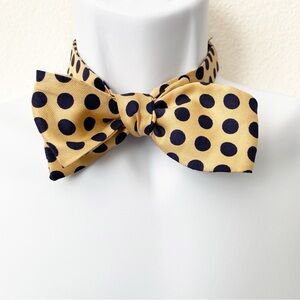 Bow Tie, Gold and Black Polka Dot Adjustable